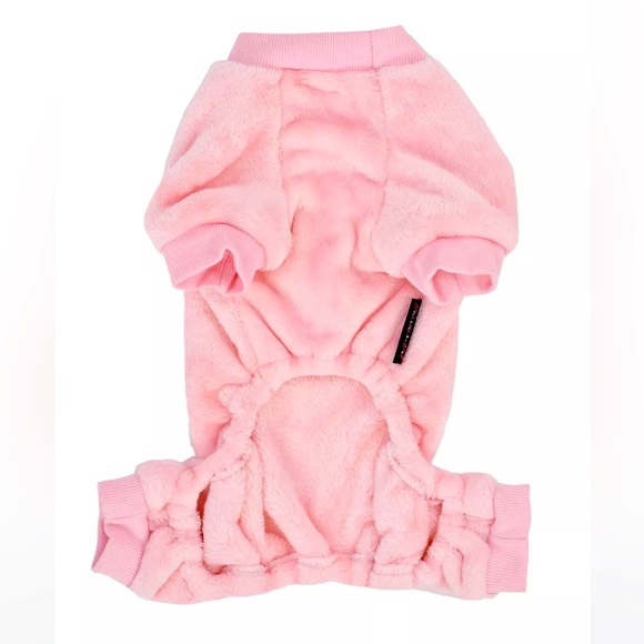 Parisian Pet pink velour dog pajamas - Picture 2 of 4